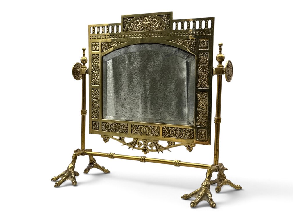 Aesthetic Movement Brass Shaving Mirror