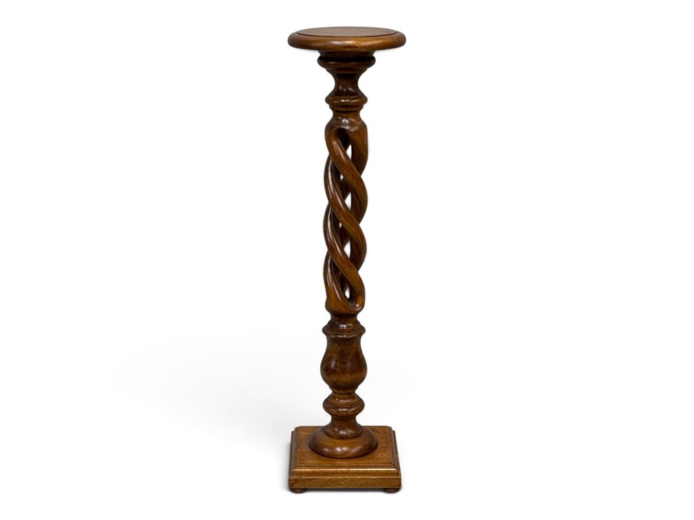 Mahogany Open Barley Twist Display Pedestal