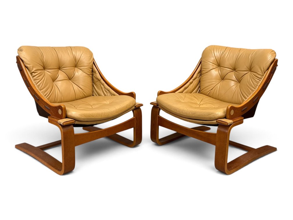 Pair of Ake Fribytter Krona Lounge Chairs