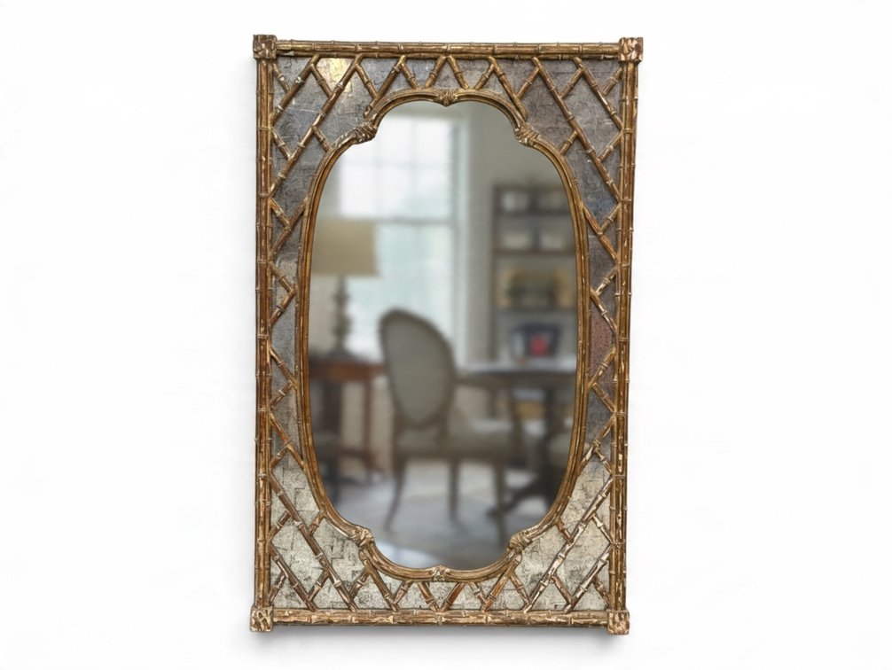 Gilt Faux Bamboo Wall Mirror
