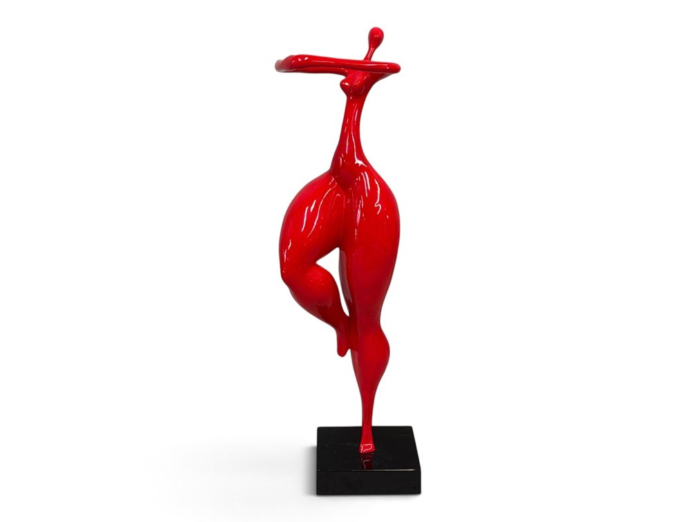 Modernist Red Resin Figural Sculpture