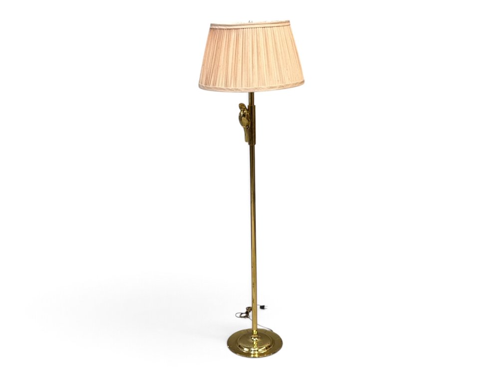 Frederick Cooper (Attrb.) Brass Bird Perch Floor Lamp