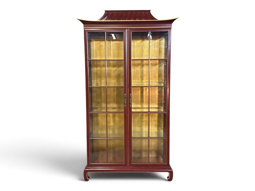 Chinese Pagoda Form Lacquered Display Cabinet