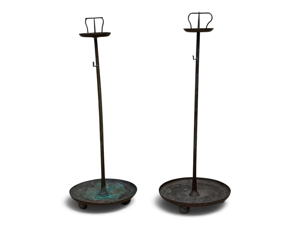 Pair of Japanese Bronze Shokudai