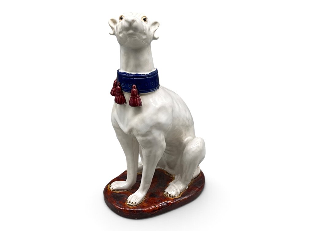Italian Painted Ceramic Whippet Figurine