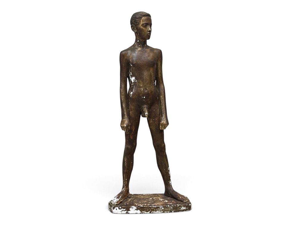 Attr. Gustaf Nordahl. Sculpture: Young Boy