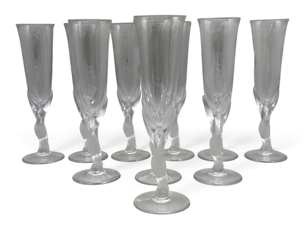 12 Igor Carl Faberge Kissing Doves Champagne Flutes