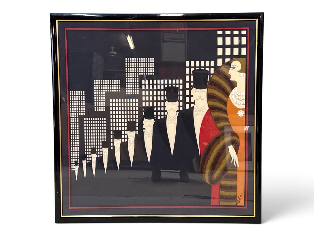 Erte. Silk Scarf: Top Hats