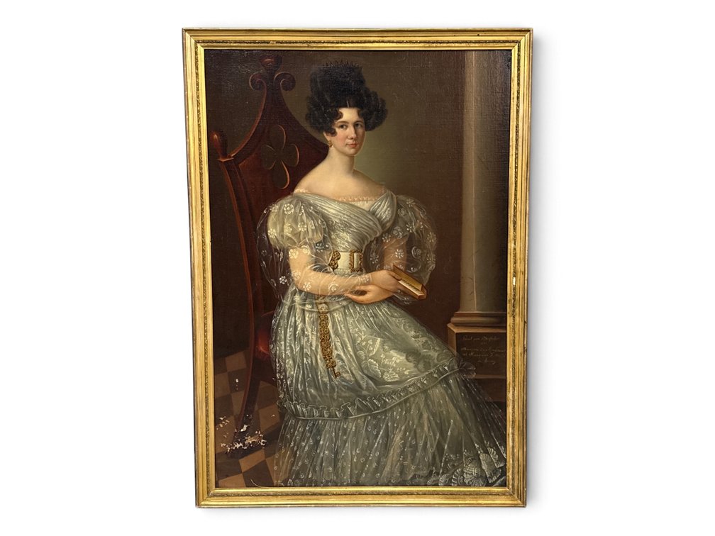 19th C. Continental Portrait of Marquise Des Endcourt