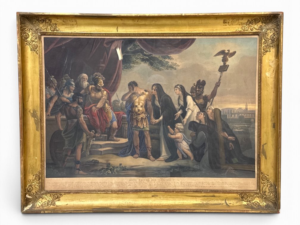 19th C. Engraving: Rome Saved by Vetulia