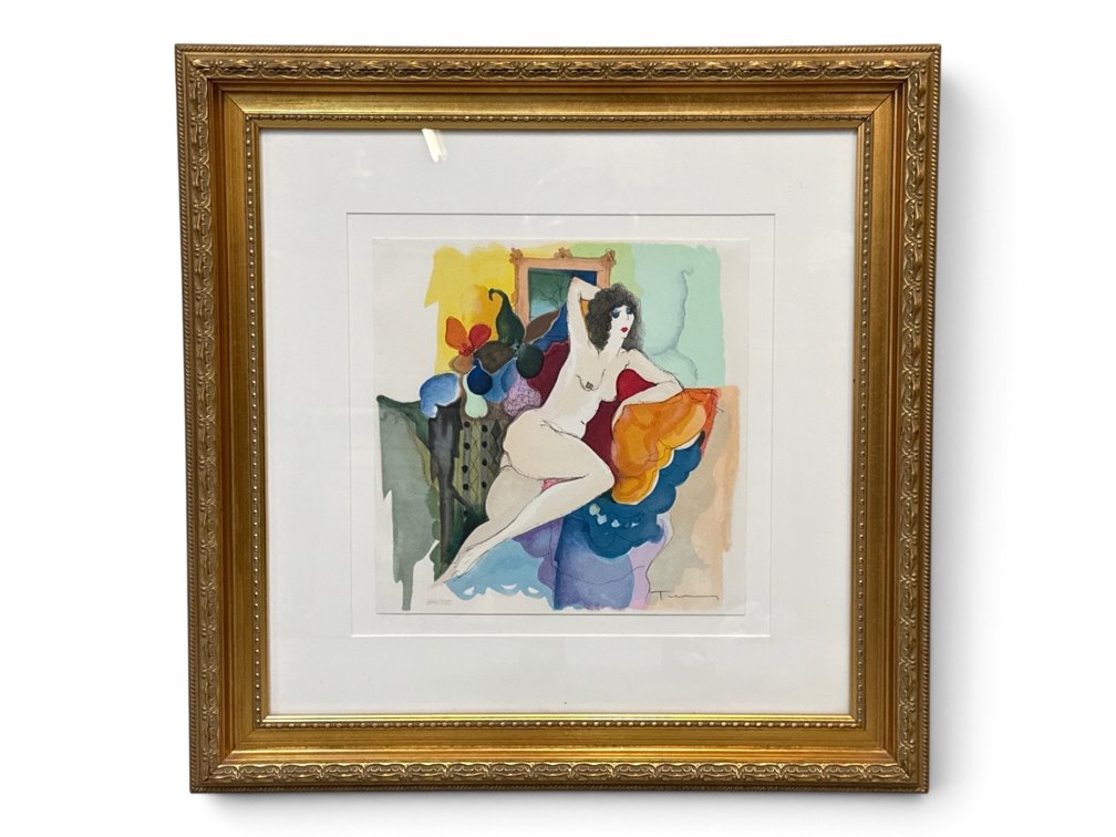 Itzchak Tarkay Serigraph. Amalie Reclining