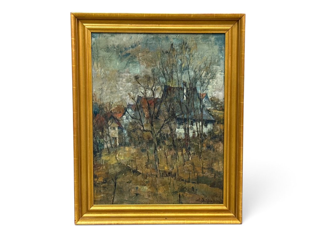Post-War French School Oil/Canvas Landscape Painting