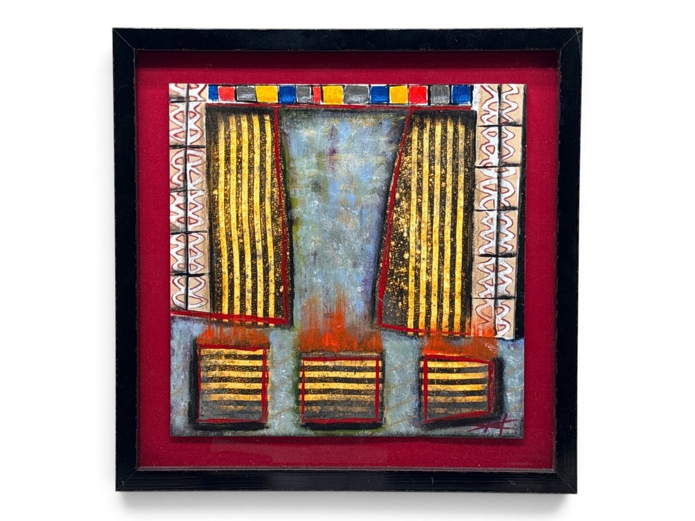 Abstract Framed Oil on Canvas