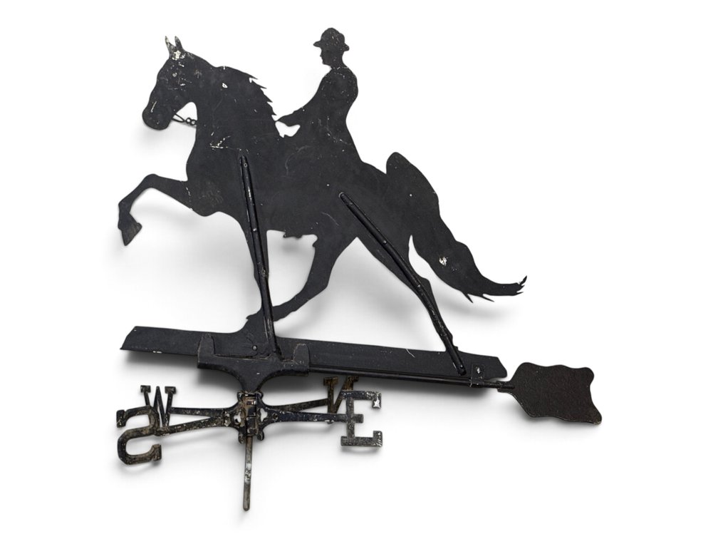 Cast Aluminum Horse and Rider Weathervane