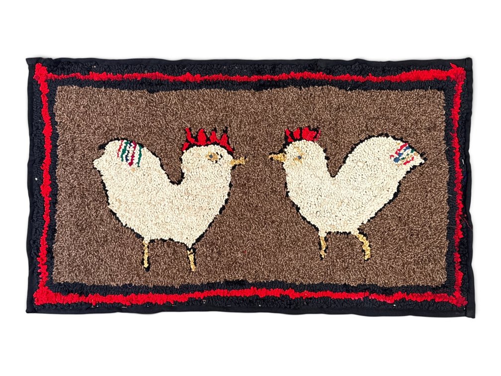 Hooked Rug of ''Ethel's Chickens''