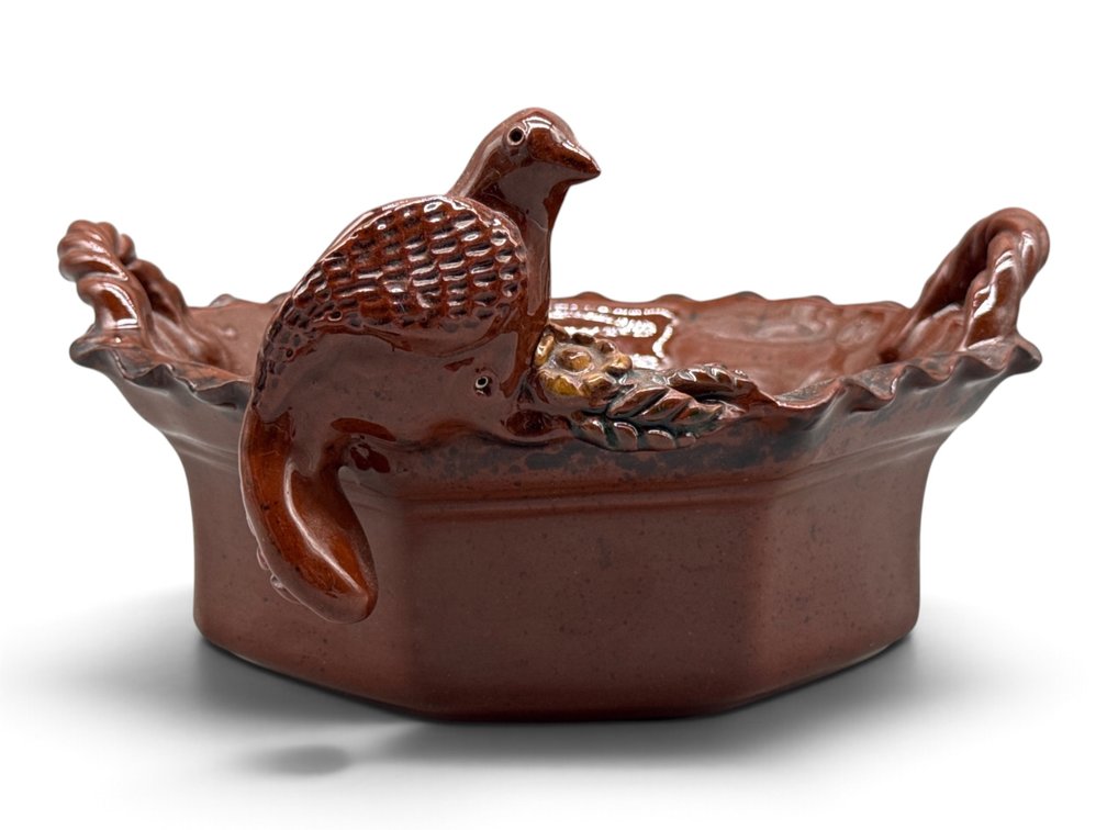 Ned Foltz Pottery Twisted Rope Handle Bowl