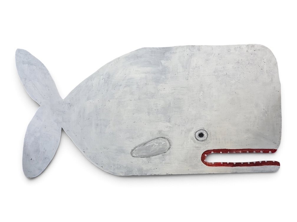 Melinda Kirkpatrick. Large Painted Cut Out Whale