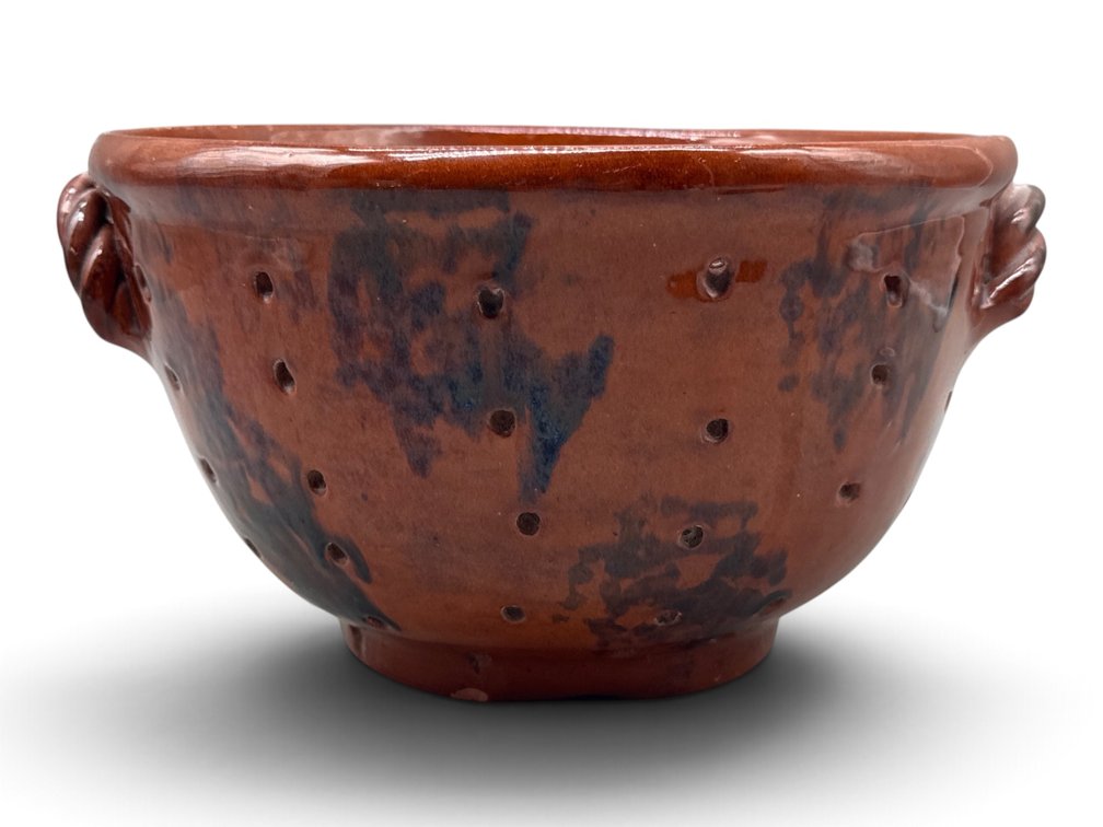 Lester Breininger Redware Pottery Colander Bowl