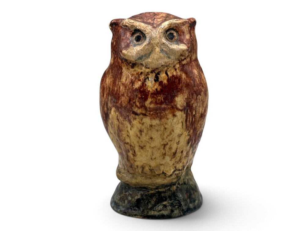 Redware Pottery Owl Sculpture