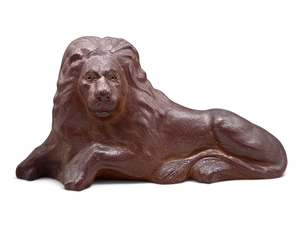 American Sewer Tile Pottery: Recumbent Lion
