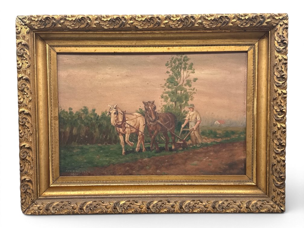 Fern Kessler. Oil/Board: Rural Scene