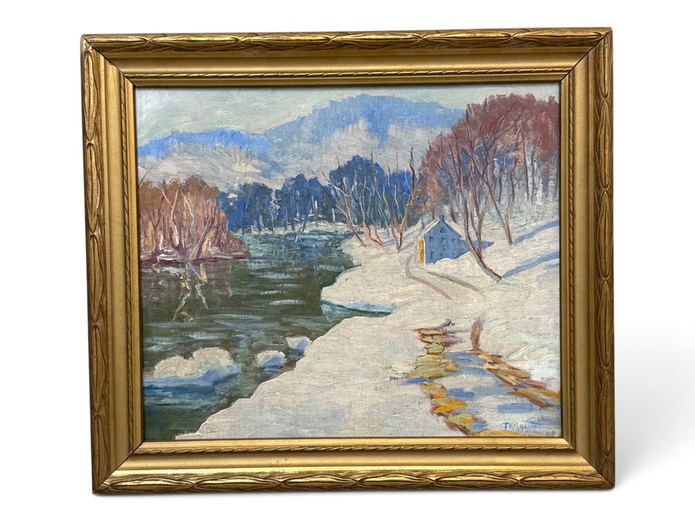 Theodore K. Graham. Oil/Panel: Winter Landscape