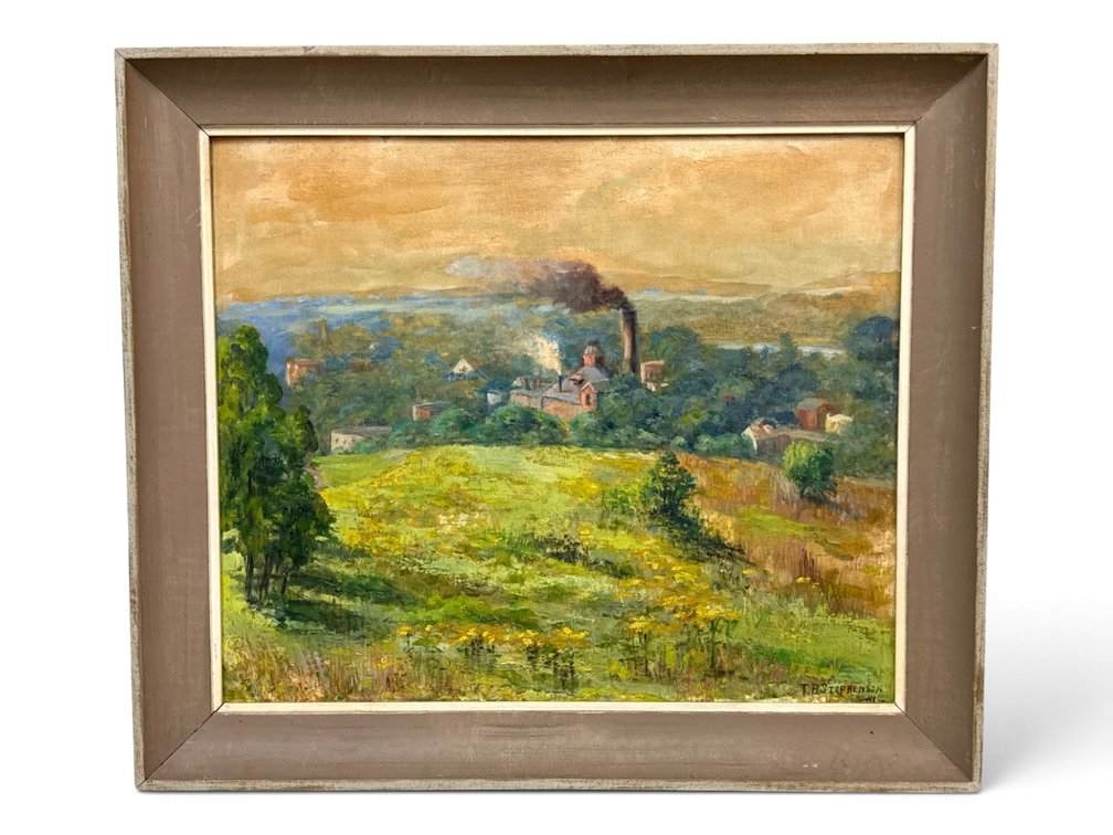 Thomas B. Stephenson. Oil/Board: Industrial Landscape