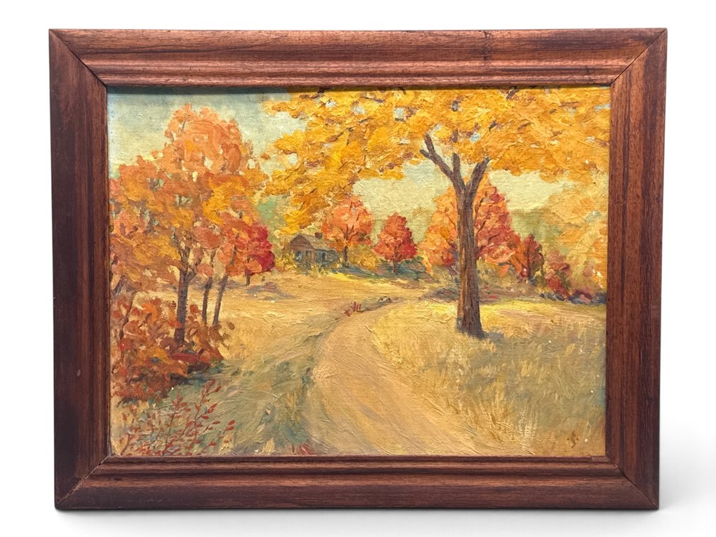 Attrib. Mildred Gehman. Oil/Panel: Landscape