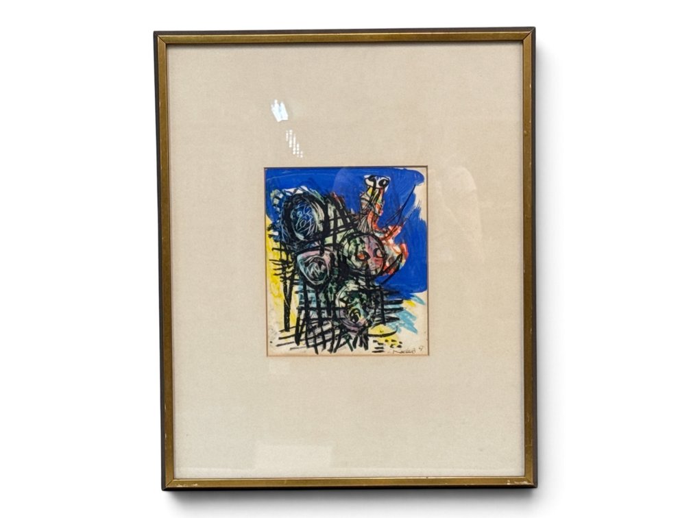 Anton Rooskens. Oil/Paper: Abstract