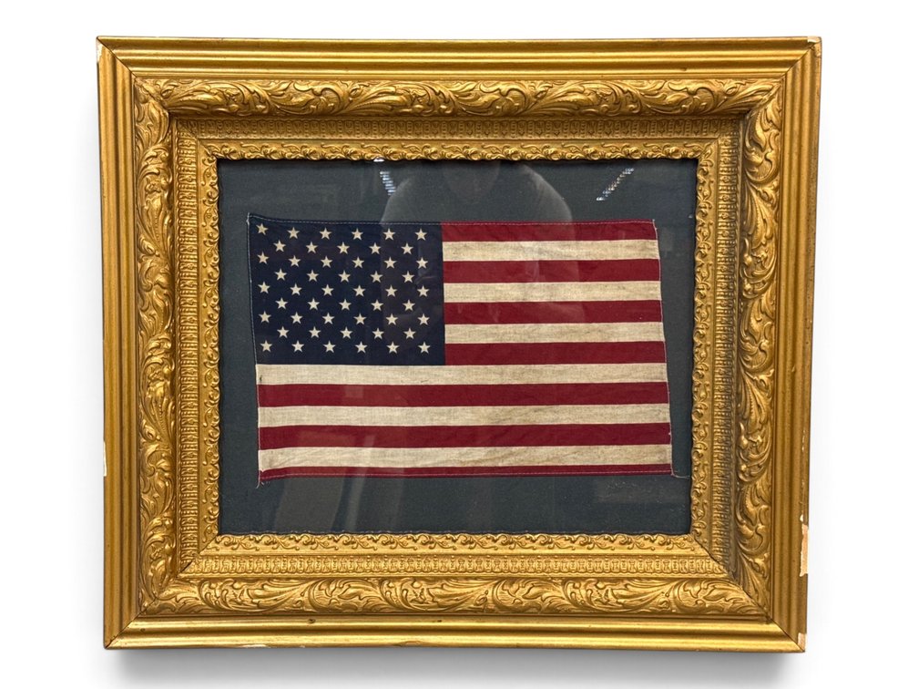 Framed Linen American Flag