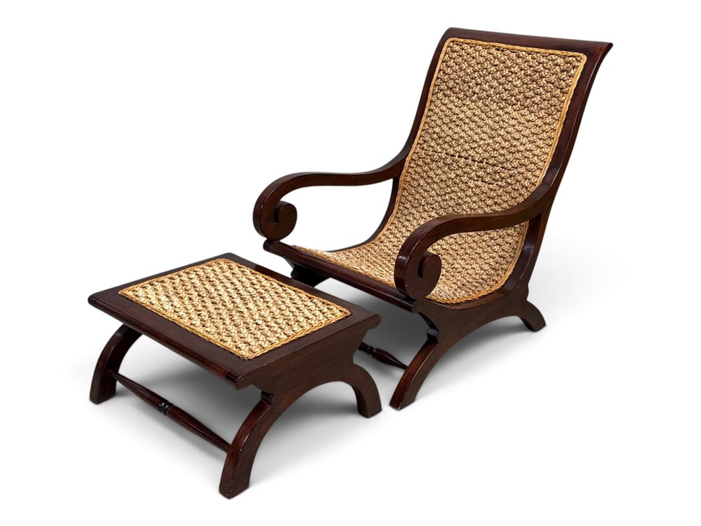 Contemporary Plantation Lounge Chair and Ottoman