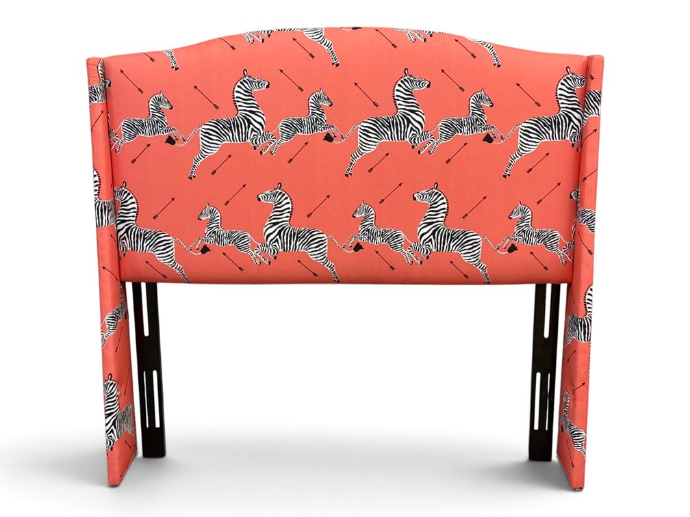 Coral Zebra Upholstered Headboard