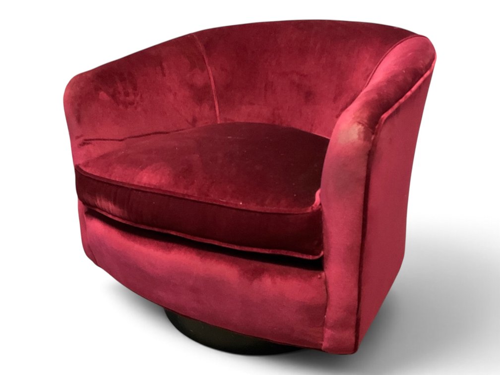 Red Velvet Swivel Accent Chair