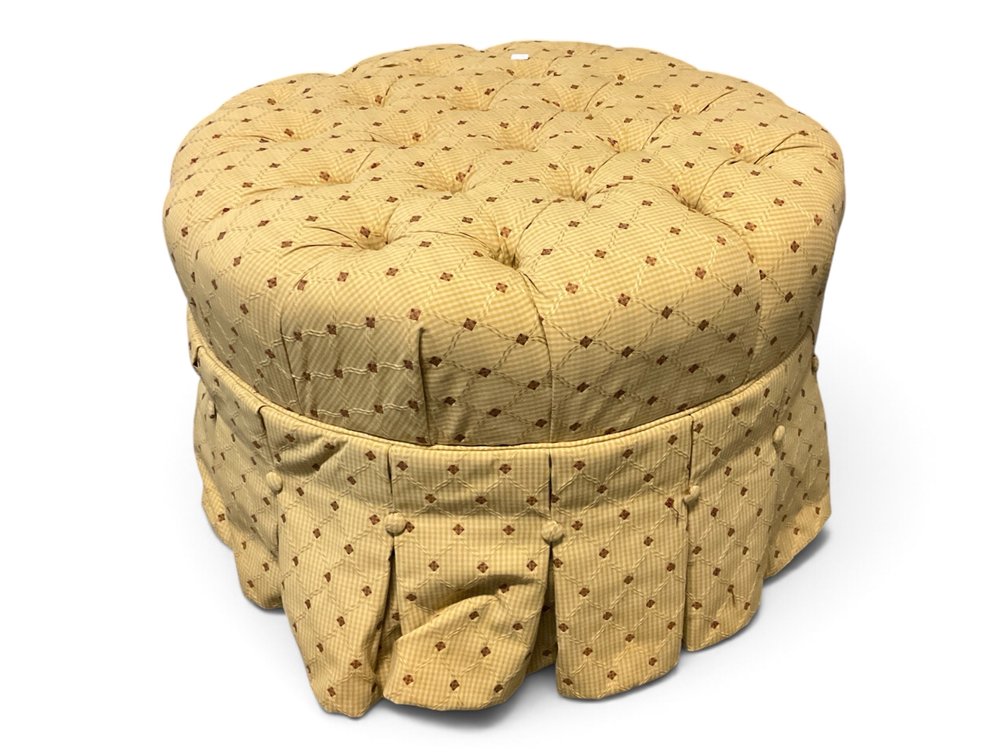 Ethan Allen Tufted Circular Ottoman