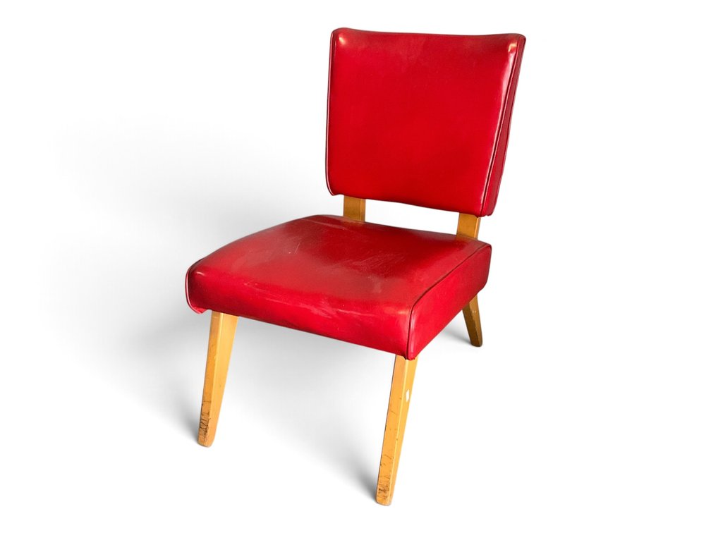 Red Vinyl Slipper Chair