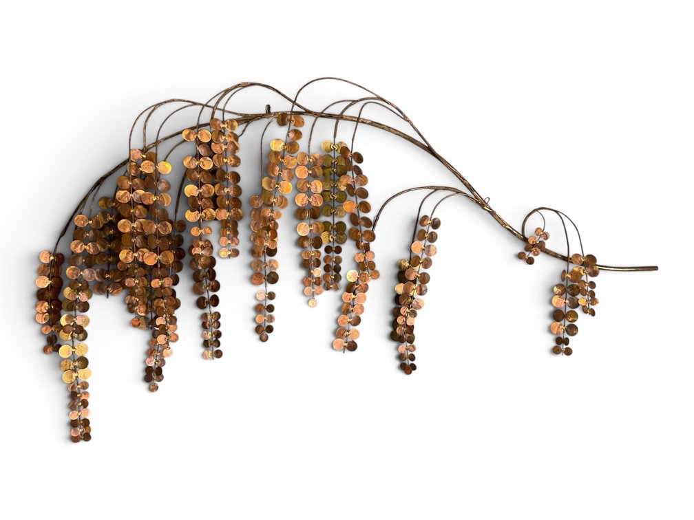 Curtis Jere Copper Weeping Willow Wall Sculpture