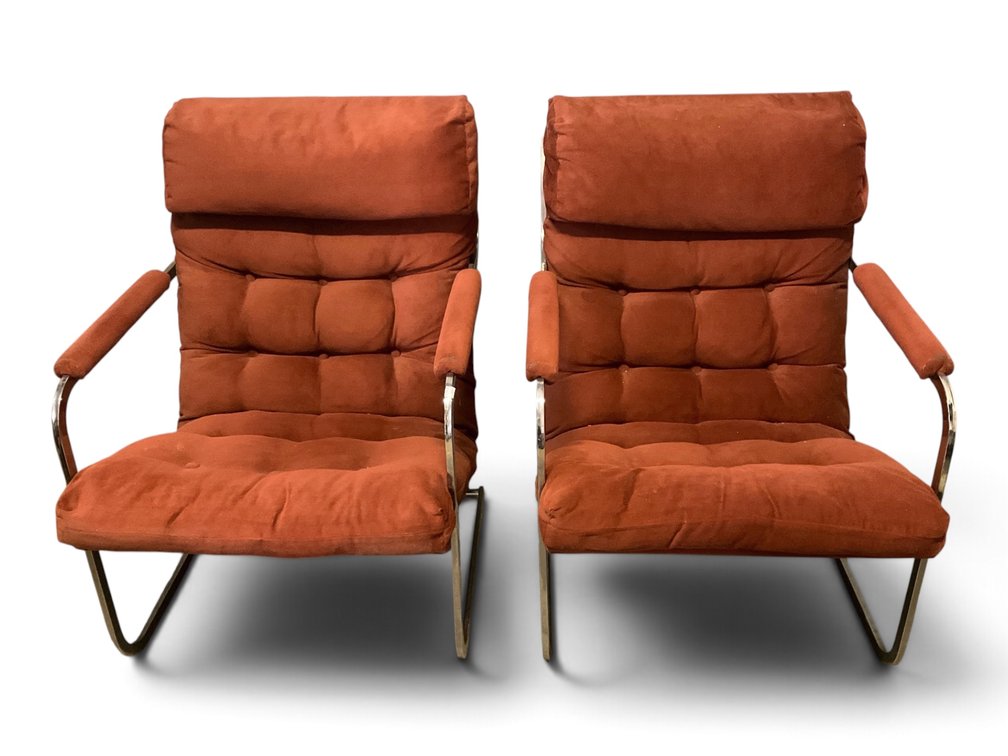 Two MCM Tufted Chairs By Carsons