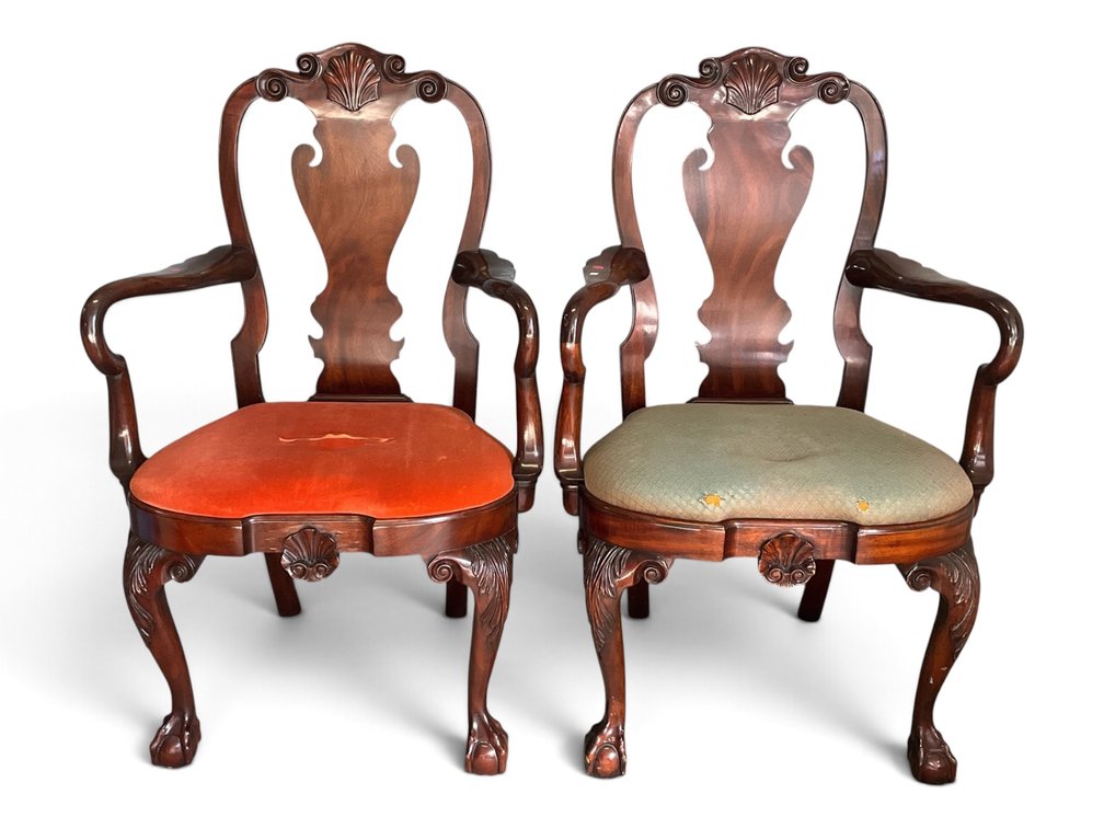 Two Queen Anne Style Chairs By Kindel