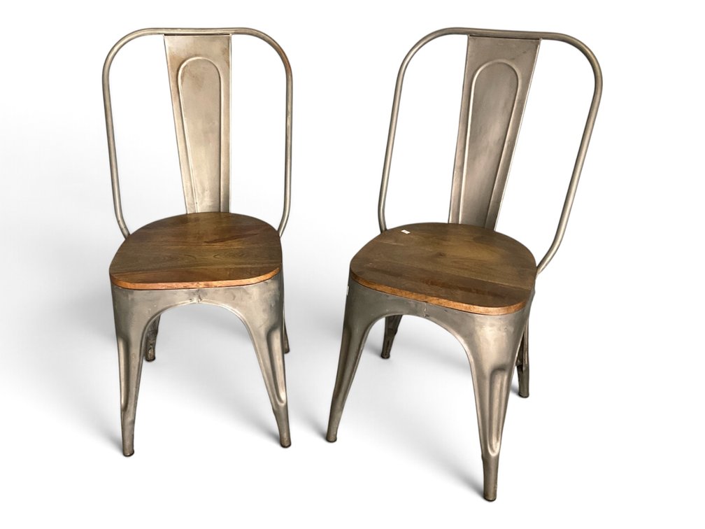 Pair Industrial Style Restaurant Chairs