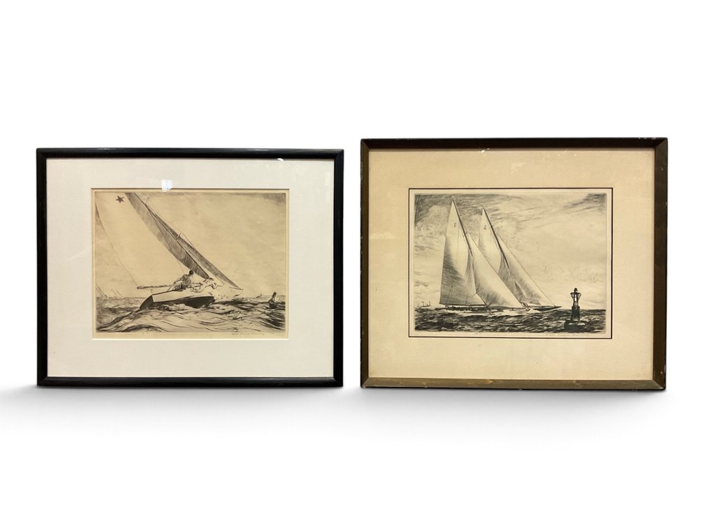 Yngve Edward Soderberg (American 1896-1971), Two Sailboat Etchings
