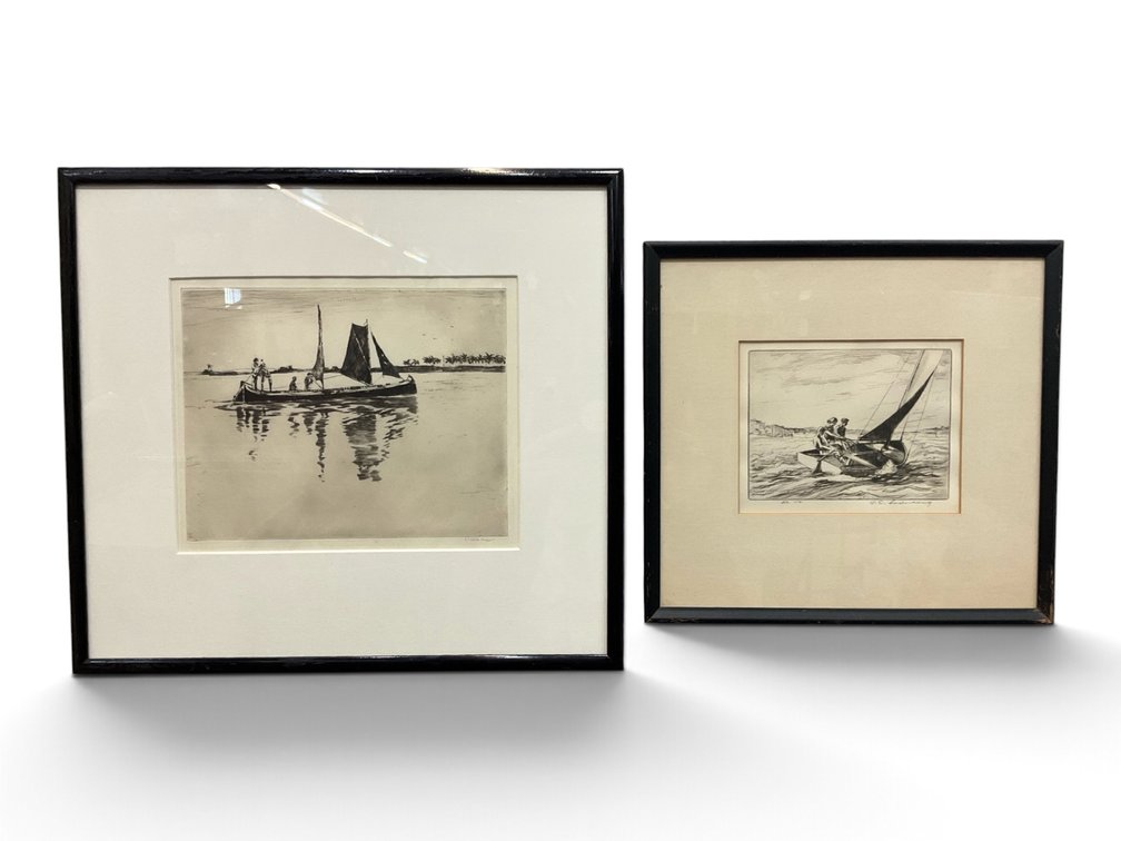 Two Signed Sailing Engravings