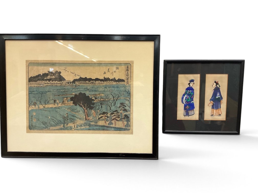 Chinese Pith Painting and Japanese Woodblock Print