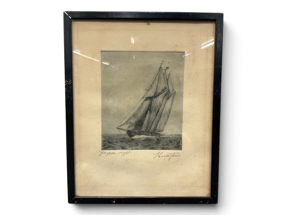 Malte Sterner Schooner Etching