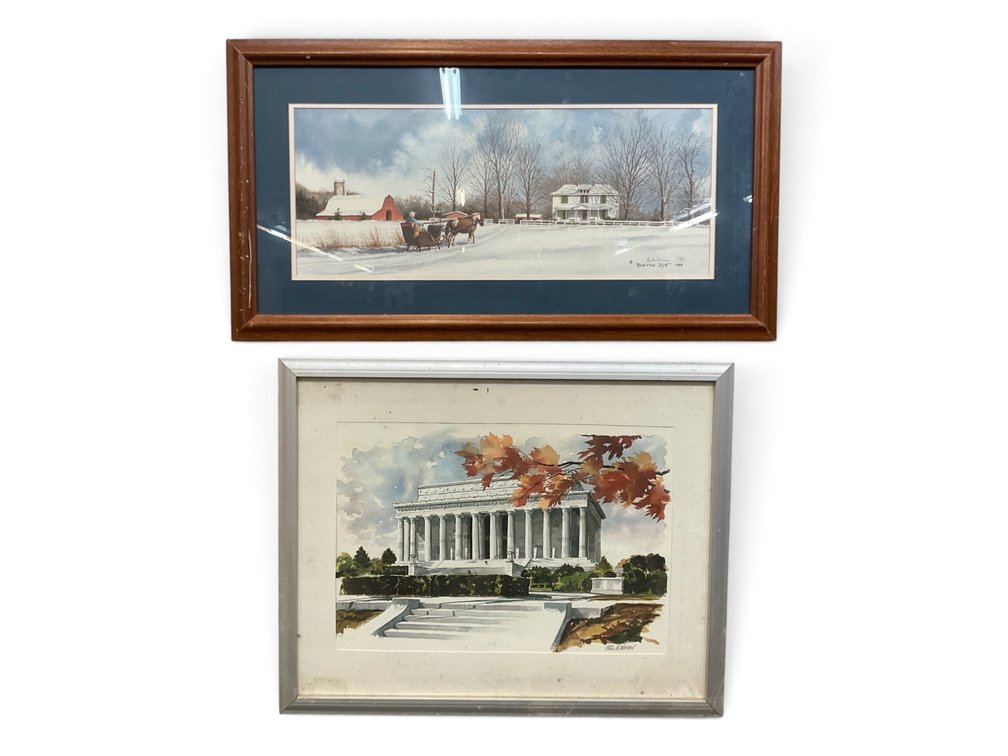 Two Watercolor Landscape Prints