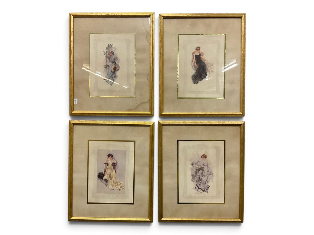 Four Harrison Fisher Lithographs