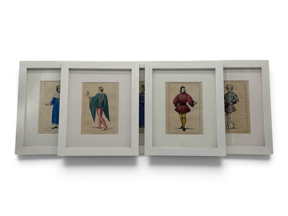 Five Leopold Massard Hand Colored Engravings
