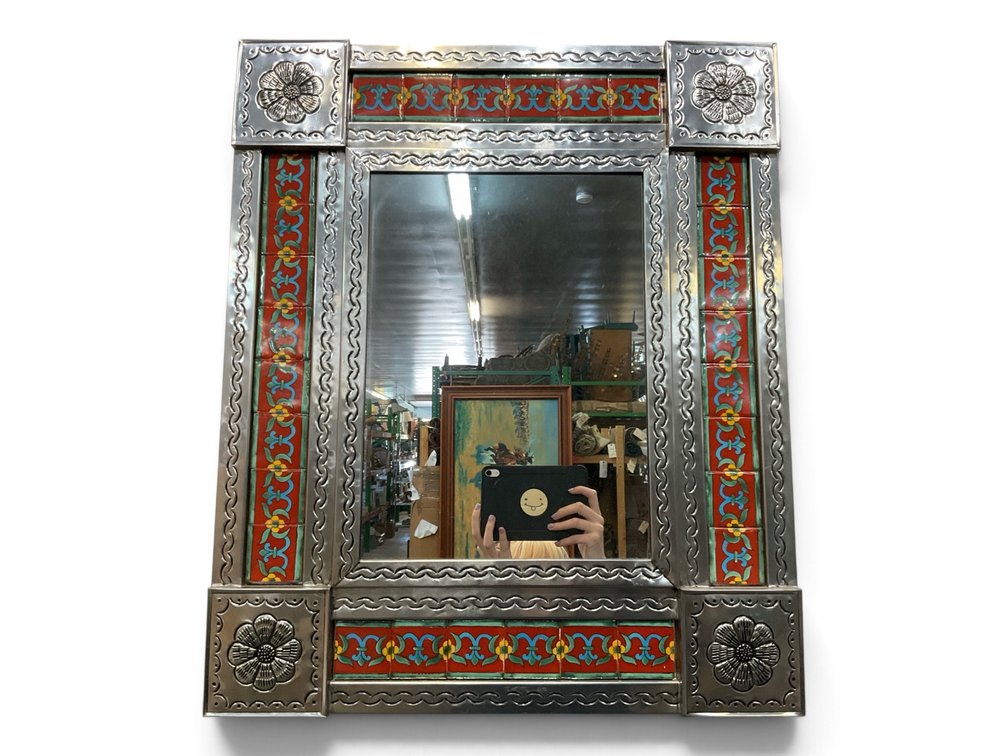 Mexican Tin and Tile Mirror