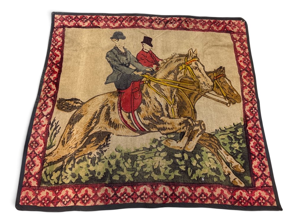 Stroock Victorian Equestrian Themed Carriage Blanket