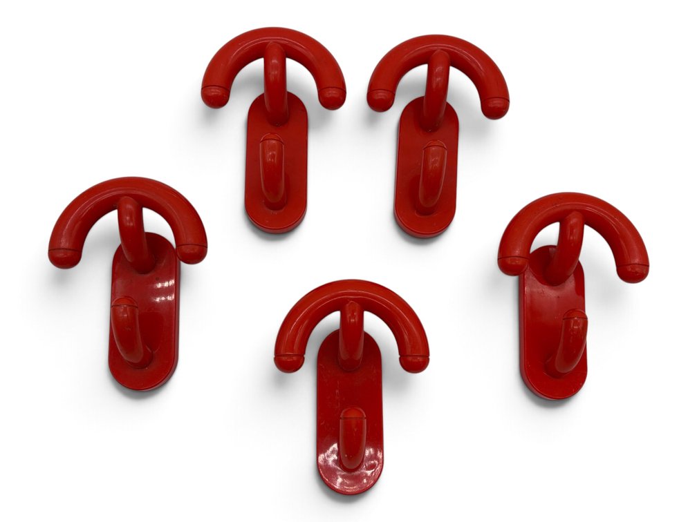 Five Con & Con Italian Plastic Wall Hooks