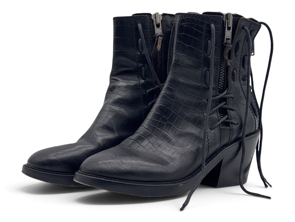 Haider Ackermann Elbamatt Black Leather Booties